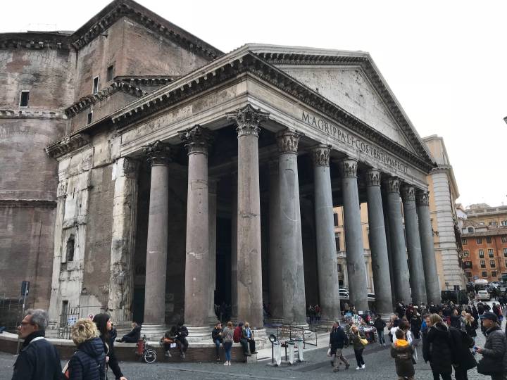 The outside of the Pantheon in Rome